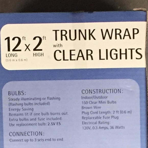 LOT of 3 Boxes of NEVER USED Clear Trunk Wrap Clear Mini Lights - Picture 4 of 4
